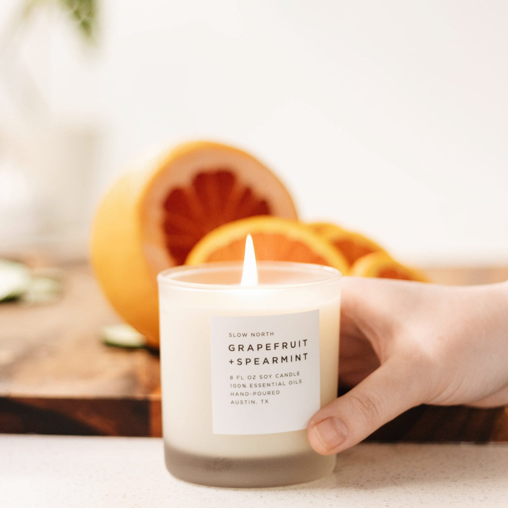 Grapefruit + Spearmint - Signature Candle Frosted Candles La Vie Bien Grapefruit + Spearmint - Signature Candle
