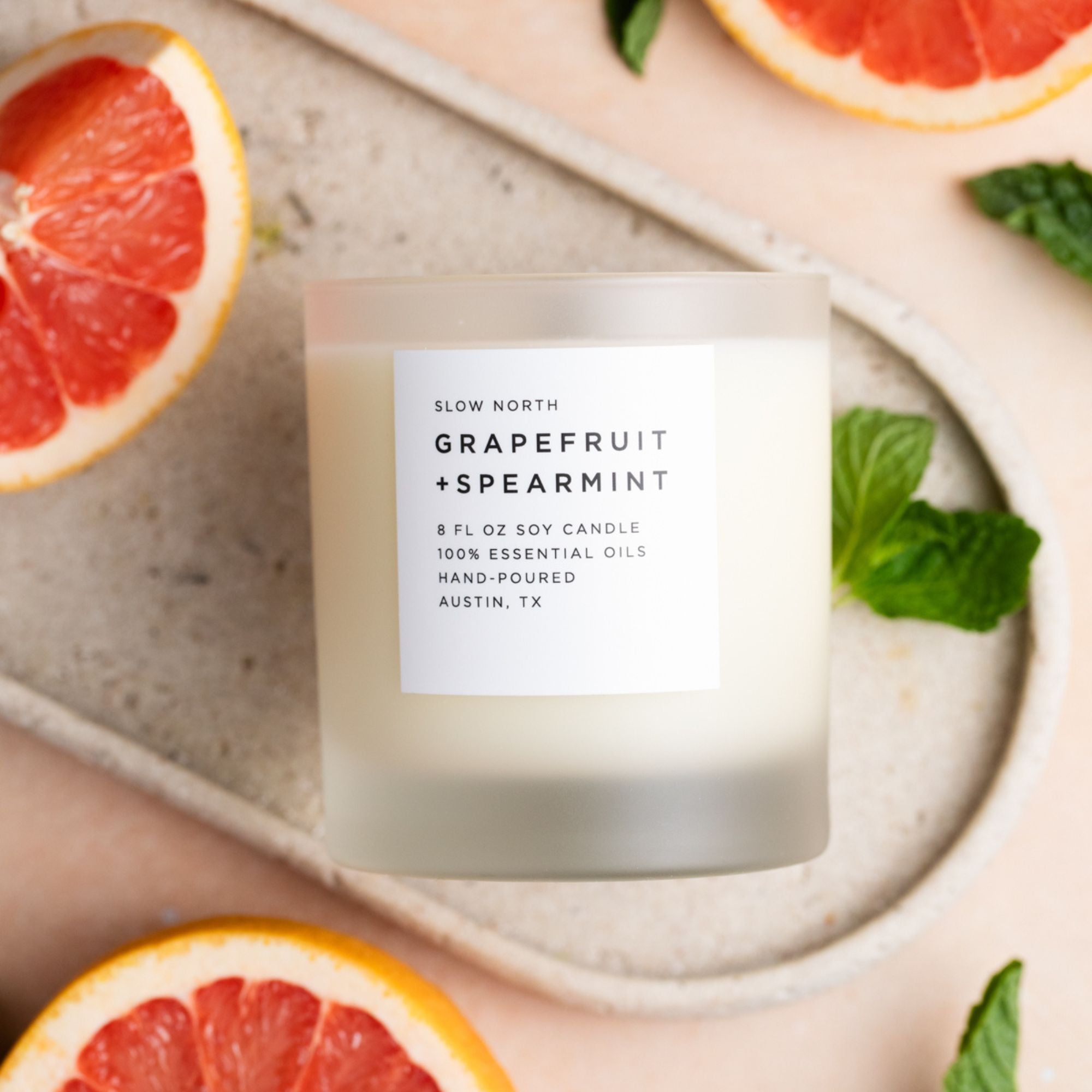 Grapefruit + Spearmint - Signature Candle Frosted Candles La Vie Bien Grapefruit + Spearmint - Signature Candle