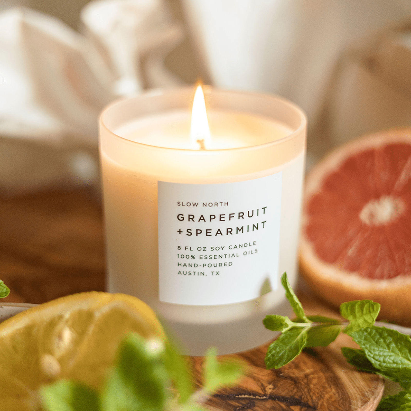 Grapefruit + Spearmint - Signature Candle Frosted Candles La Vie Bien Grapefruit + Spearmint - Signature Candle