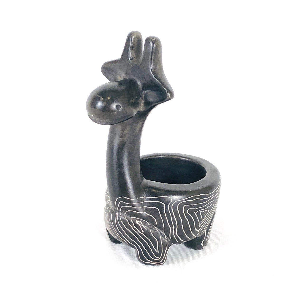 Gray Giraffe Tealight Holder- Soapstone La Vie Bien Gray Giraffe Tealight Holder- Soapstone