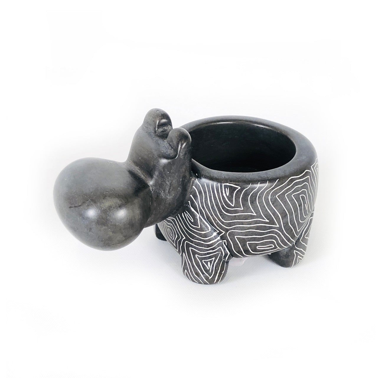 Gray Hippo Tealight Holder- Soapstone La Vie Bien Gray Hippo Tealight Holder- Soapstone