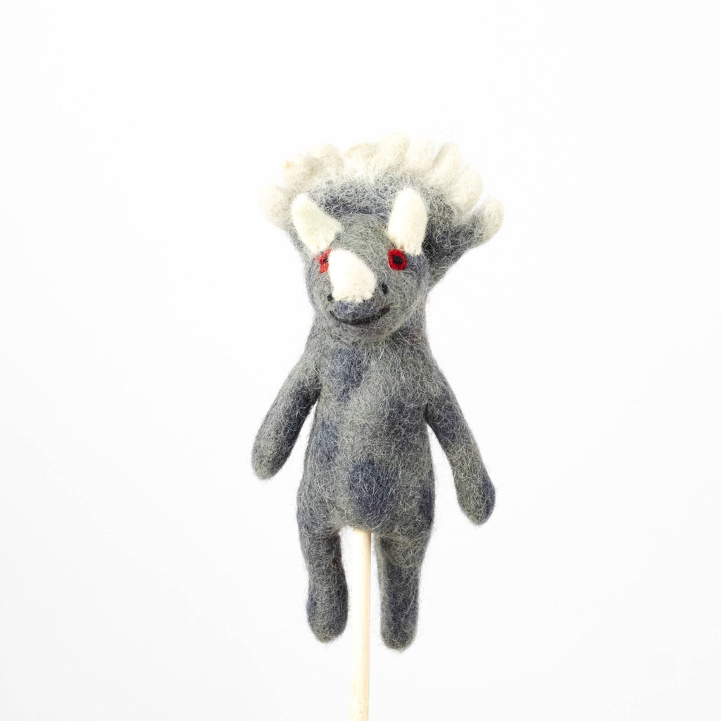 Gray triceratops Felt dinosaur Finger Handmade Puppets - Sensory Play - Made in Nepal (Copy) La Vie Bien Gray triceratops Felt dinosaur Finger Handmade Puppets - Sensory Play - Made in Nepal (Copy)