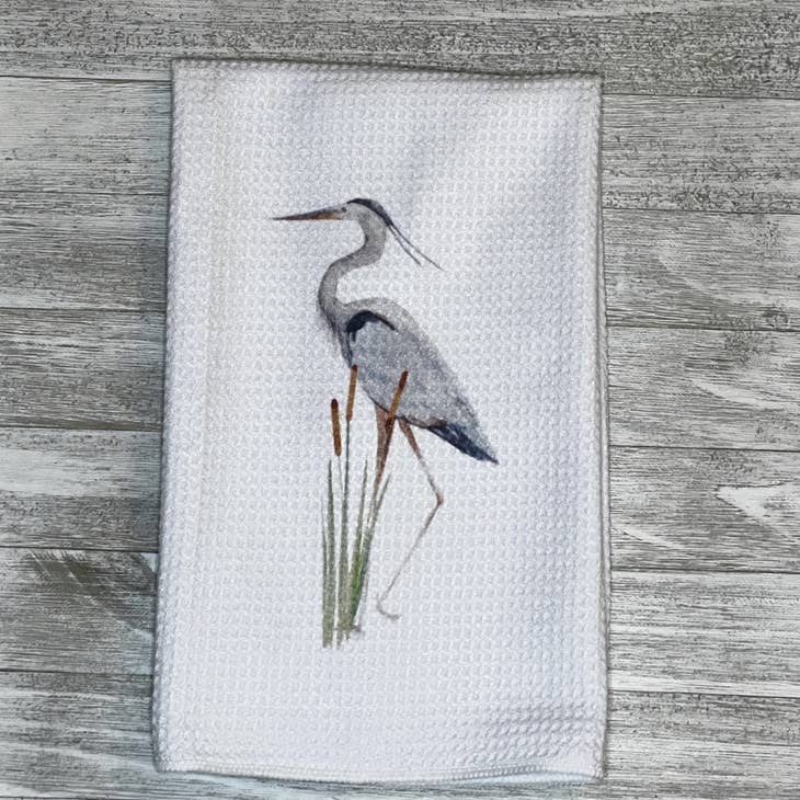 Great Blue Heron Towel and Coasters Kitchen Accessories La Vie Bien Great Blue Heron Towel and Coasters