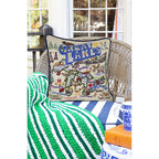 Great Lakes Hand-Embroidered Pillow