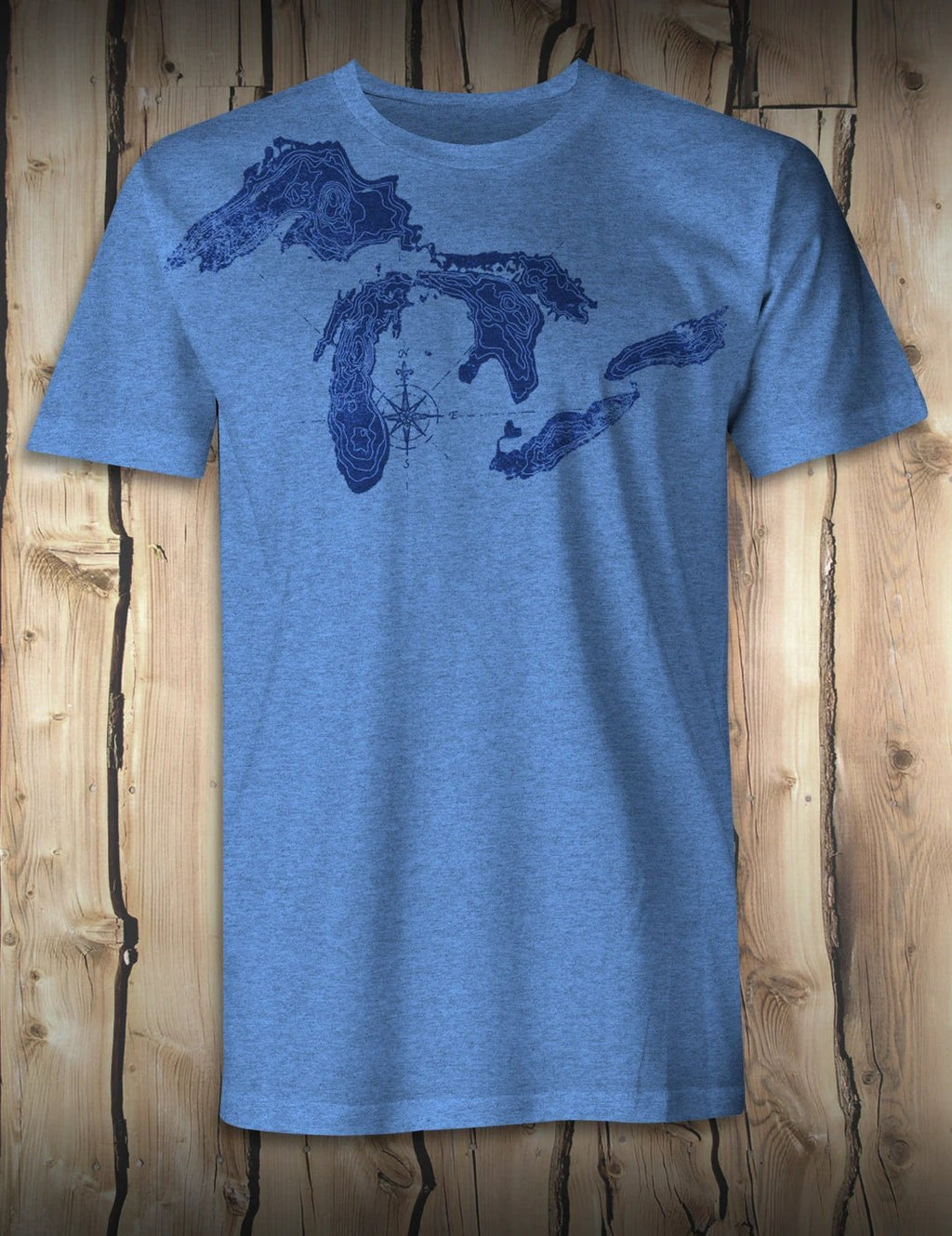 Great Lakes Map - Heather Blue by The Michigan Outfitter