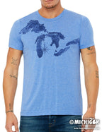 Great Lakes Map - Heather Blue by The Michigan Outfitter