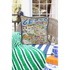 Greece Hand - Embroidered Pillow Pillows La Vie Bien Greece Hand - Embroidered Pillow