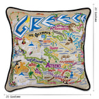 Greece Hand - Embroidered Pillow Pillows La Vie Bien Greece Hand - Embroidered Pillow