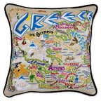 Greece Hand - Embroidered Pillow Pillows La Vie Bien Greece Hand - Embroidered Pillow