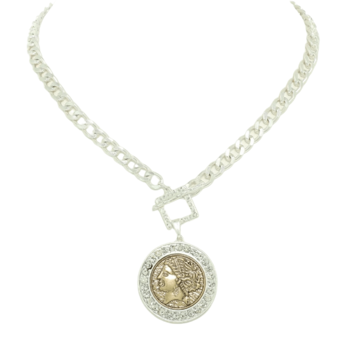 Greek Roman Goddess Coin Pendant Necklace | Ancient Mythology Fashion Jewelry