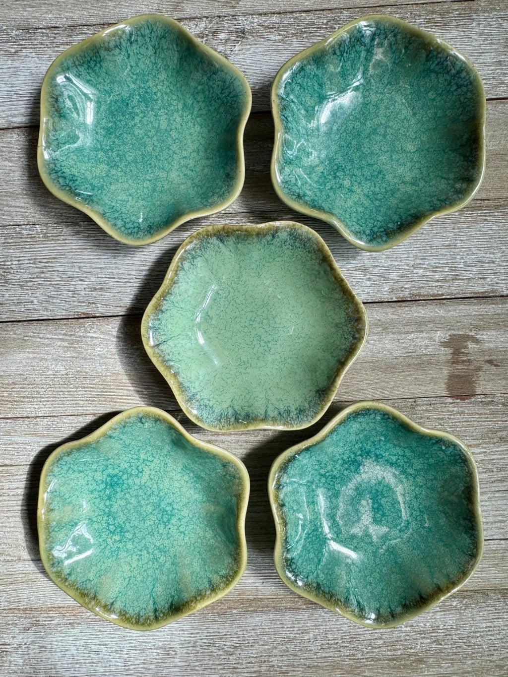Green Ceramic Catch All Jewelry / Trinket Dish by Bespattered Facade