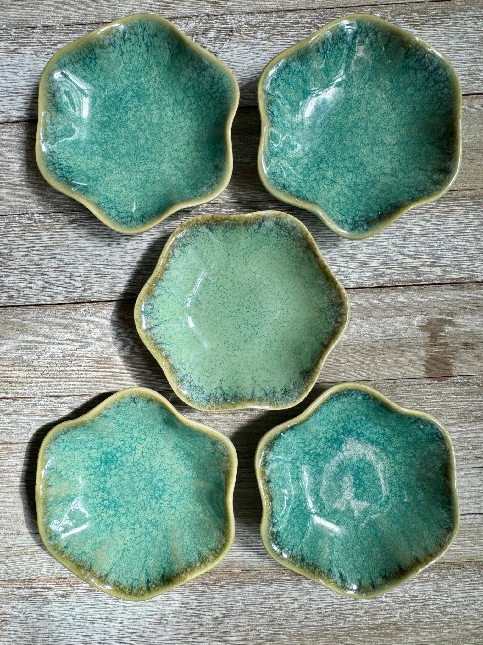 Green Ceramic Catch All Jewelry / Trinket Dish by Bespattered Facade