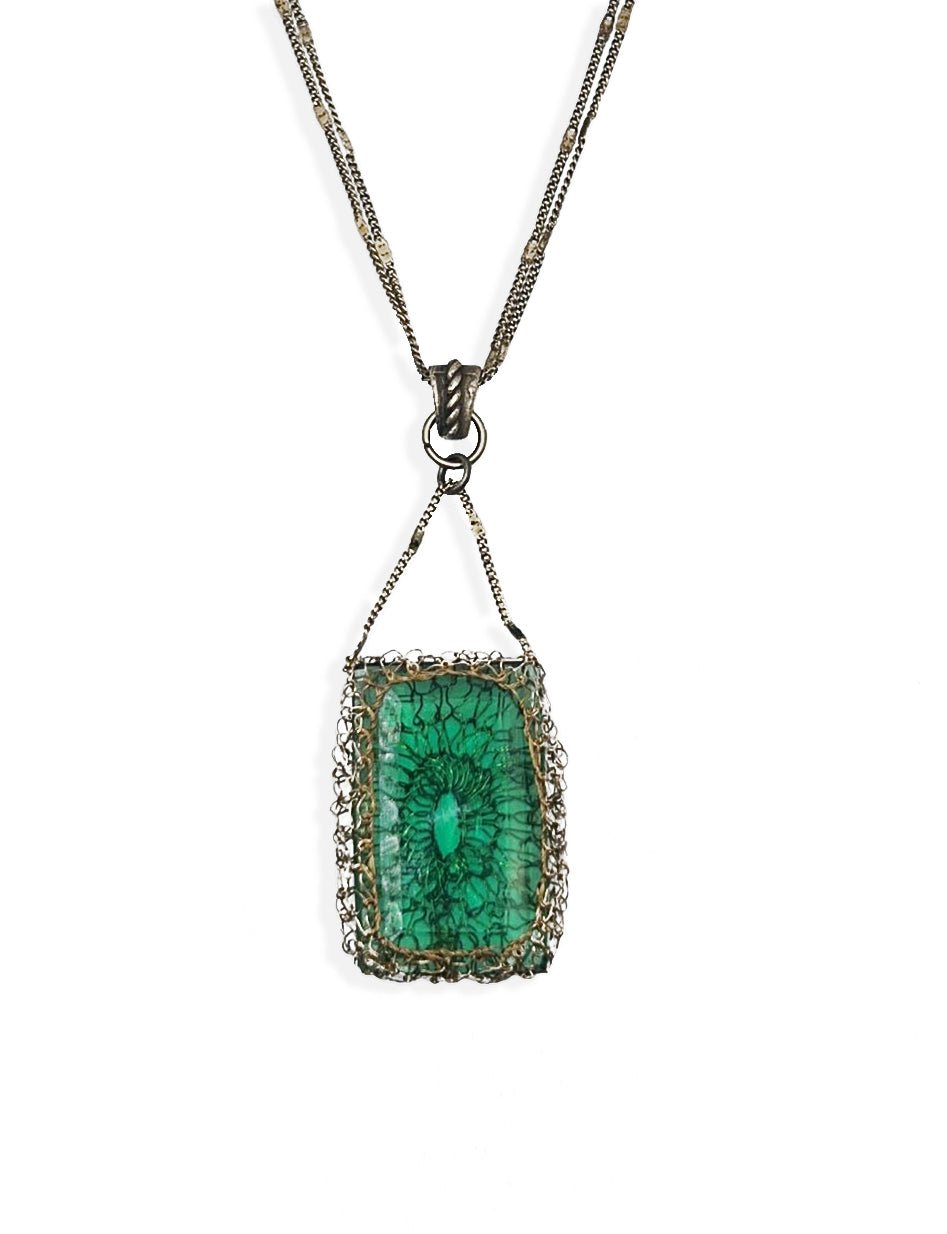 Green Czech crystal necklace Necklace La Vie Bien Green Czech crystal necklace