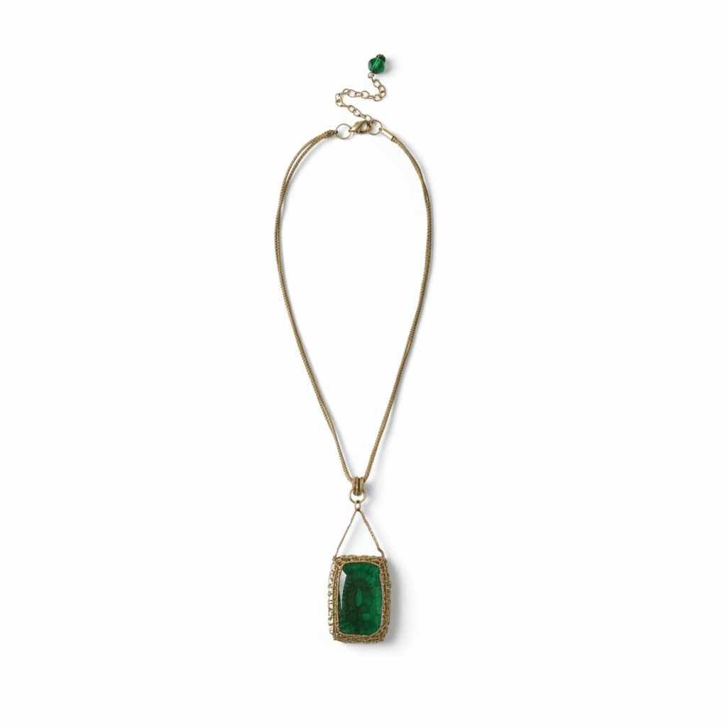 Green Czech crystal necklace Necklace La Vie Bien Green Czech crystal necklace