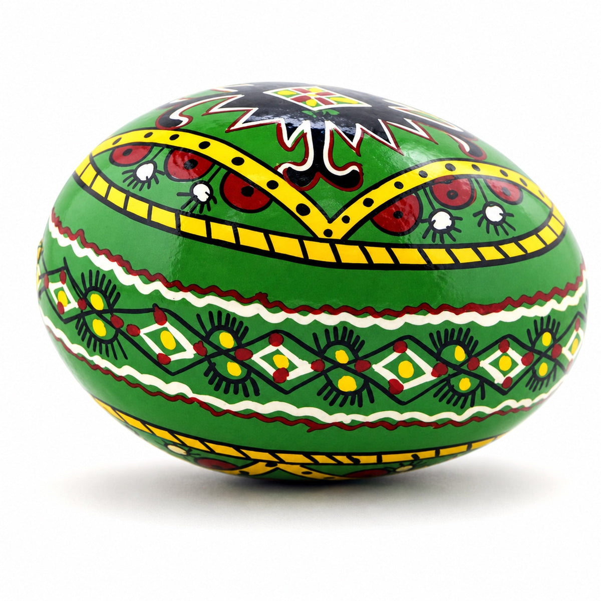 Green Diamond Hand Painted Wooden Pysanky Easter Egg Easter Eggs > Wooden > Singles La Vie Bien Green Diamond Hand Painted Wooden Pysanky Easter Egg