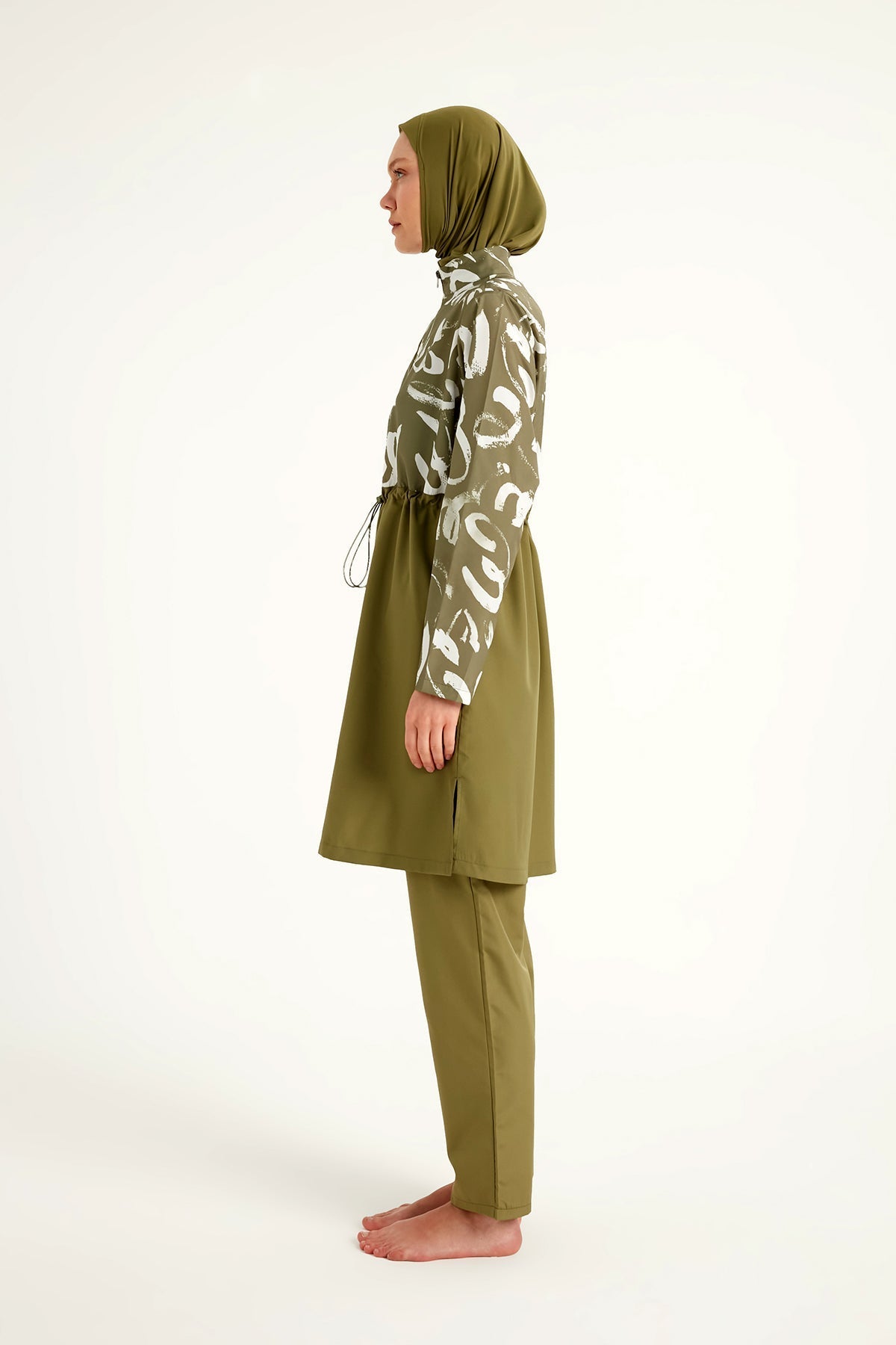 Green Full Coverage Modest Swimwear Set for Women R2506 Covered Burkini Swimwear La Vie Bien Green Full Coverage Modest Swimwear Set for Women R2506