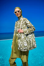 Green Full Coverage Modest Swimwear Set for Women R2506 Covered Burkini Swimwear La Vie Bien Green Full Coverage Modest Swimwear Set for Women R2506