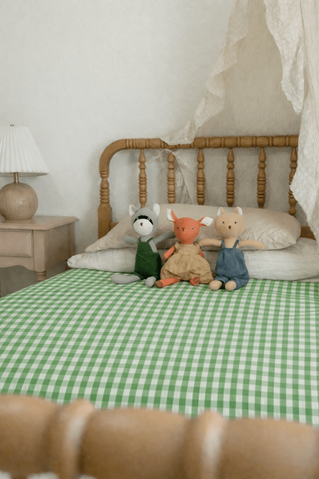 Green Gingham Crib Quilted Blanket La Vie Bien Green Gingham Crib Quilted Blanket