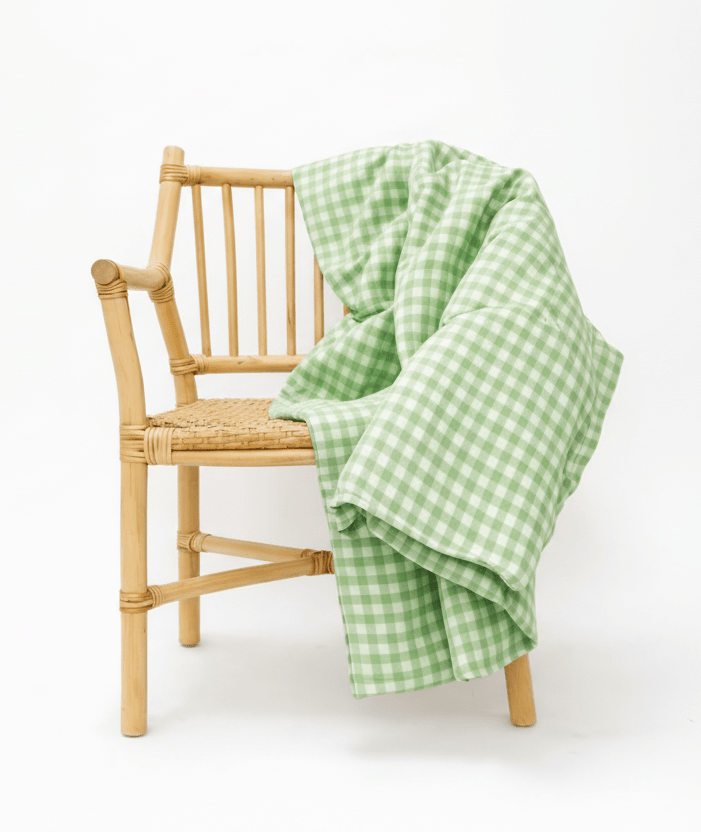 Green Gingham Crib Quilted Blanket La Vie Bien Green Gingham Crib Quilted Blanket