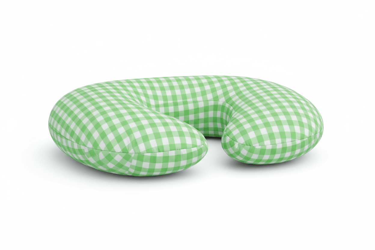 Green Gingham Nursing Pillow Cover La Vie Bien Green Gingham Nursing Pillow Cover