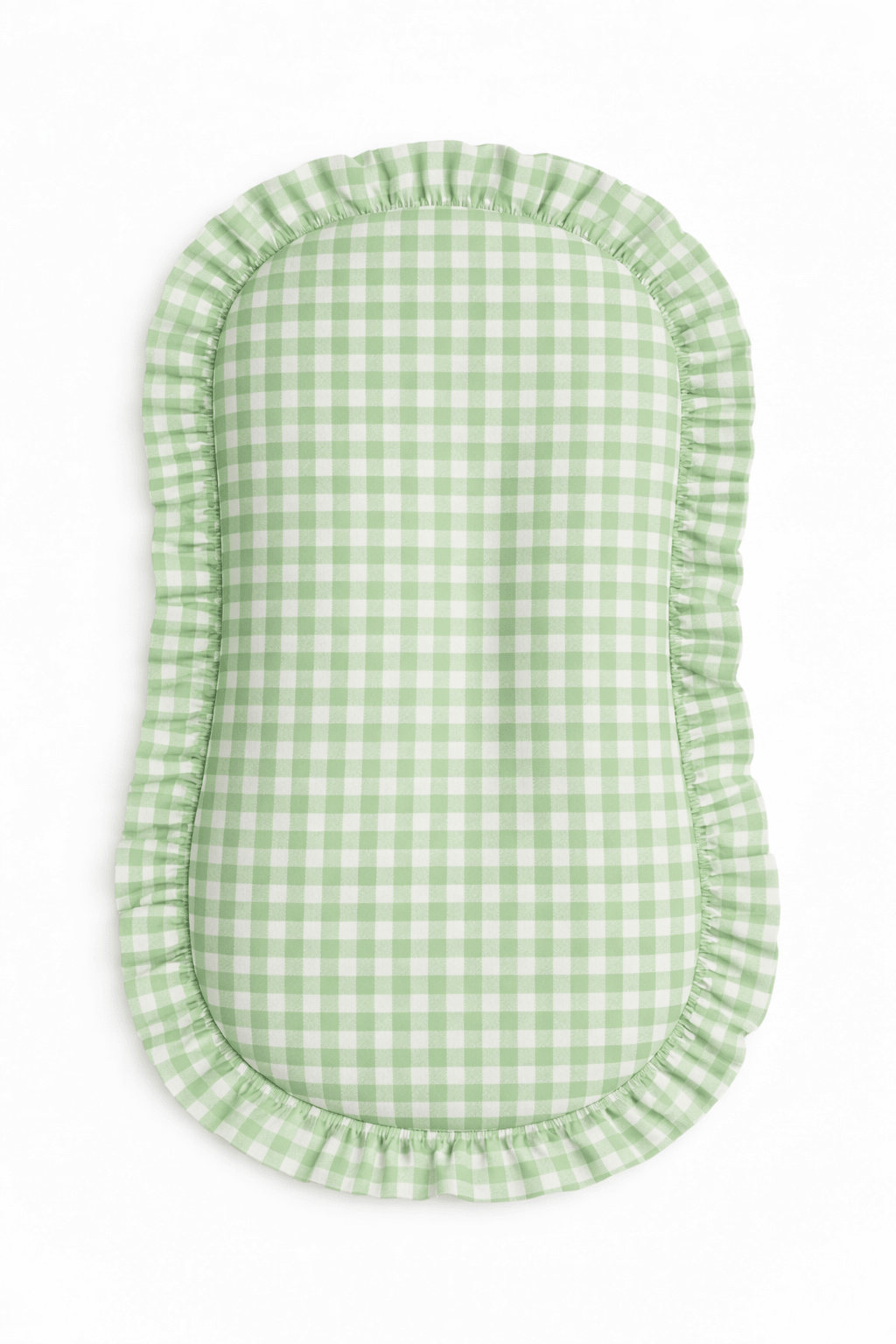 Green Gingham Ruffle Baby Lounger Cover La Vie Bien Green Gingham Ruffle Baby Lounger Cover