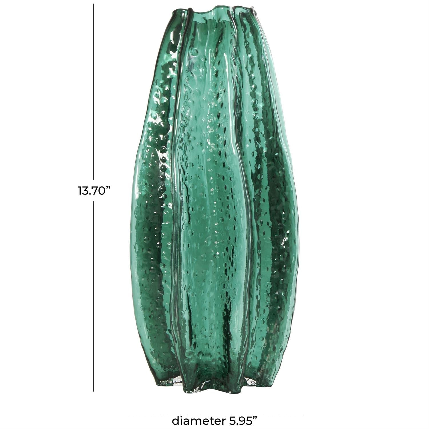 Green Glass Bubble Textured Vase Vases La Vie Bien Green Glass Bubble Textured Vase
