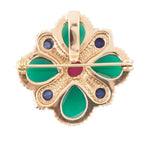 Green Onyx Mixed Stone Golden Brooche by Barse Jewelry