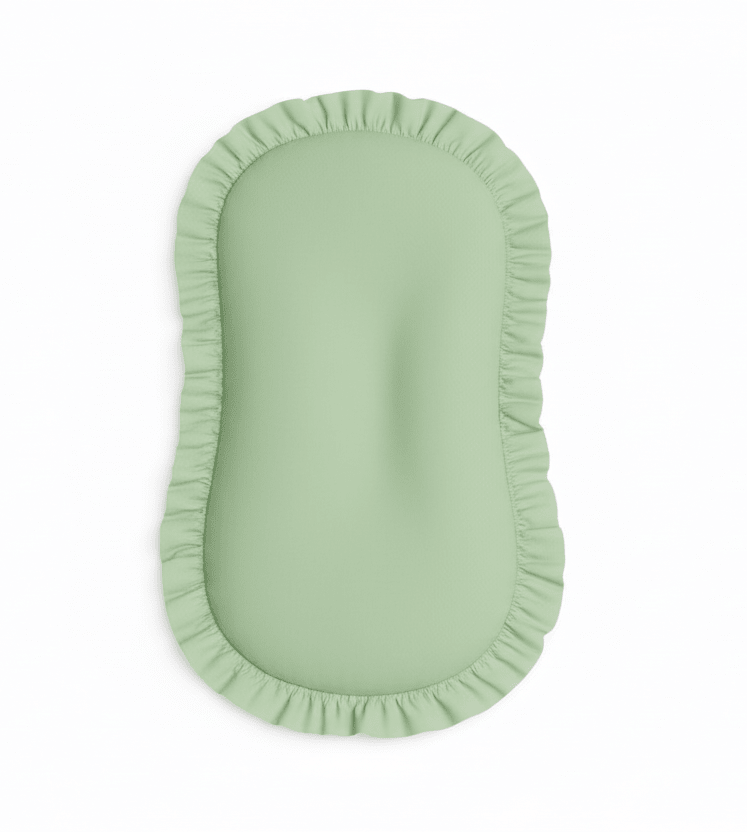 Green Ruffle Baby Lounger Cover La Vie Bien Green Ruffle Baby Lounger Cover