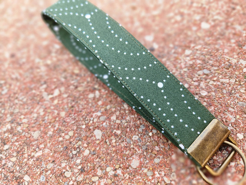 Green Swirls Keyfob Wristlet by Hoosier Handkerchief Company