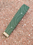 Green Swirls Keyfob Wristlet by Hoosier Handkerchief Company