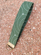 Green Swirls Keyfob Wristlet by Hoosier Handkerchief Company