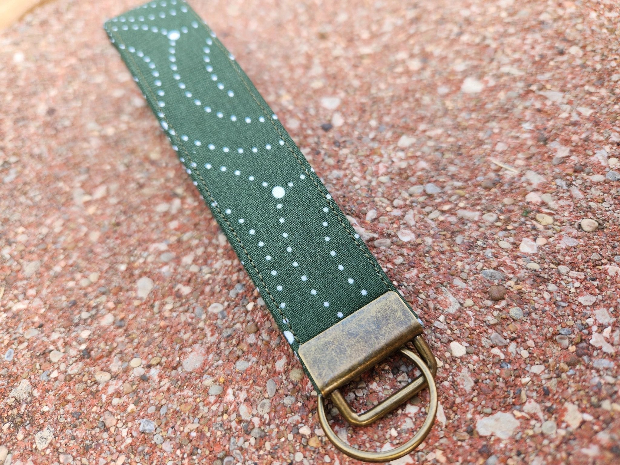 Green Swirls Keyfob Wristlet by Hoosier Handkerchief Company