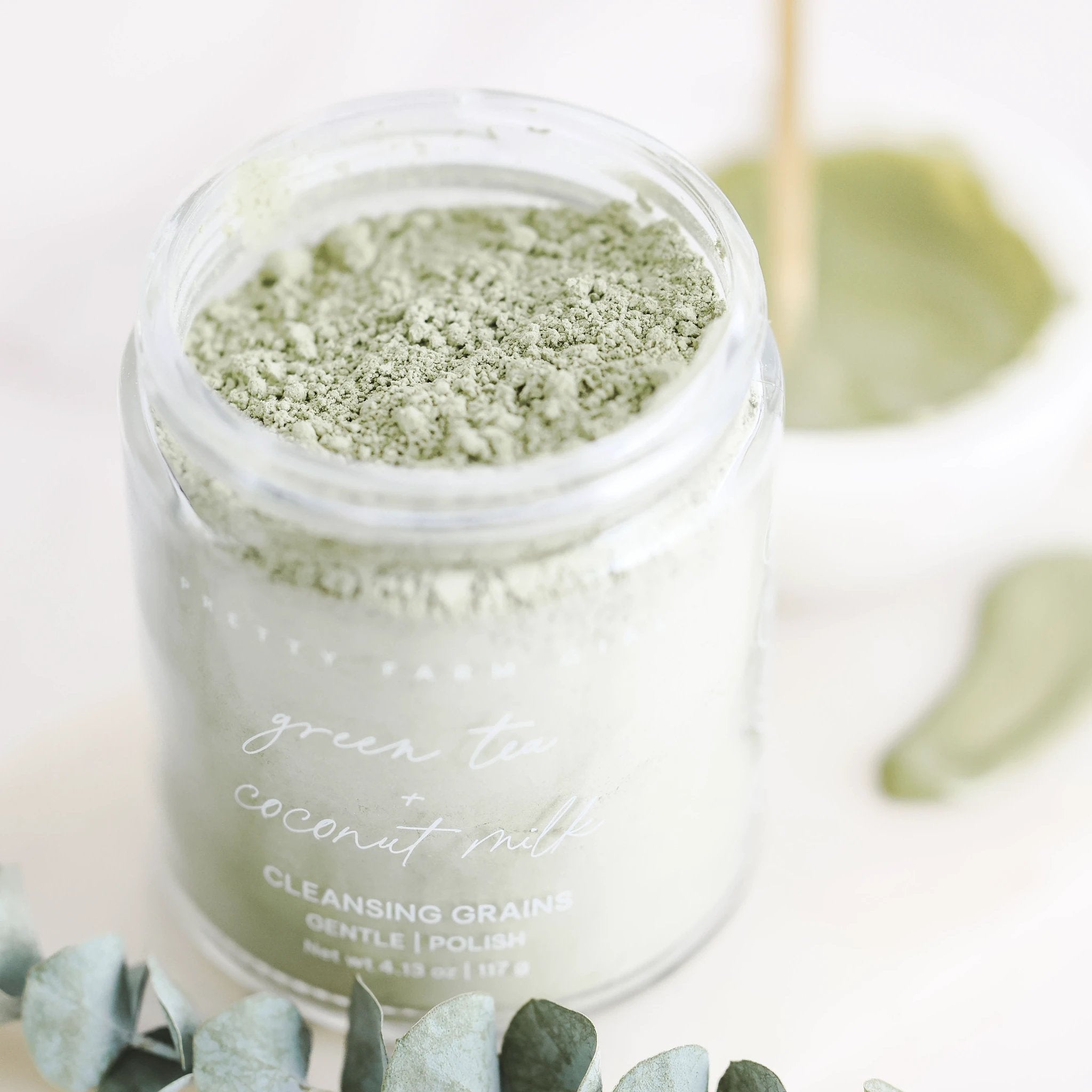 Green Tea + Coconut Milk Facial Cleansing Grains by Pretty farm girl
