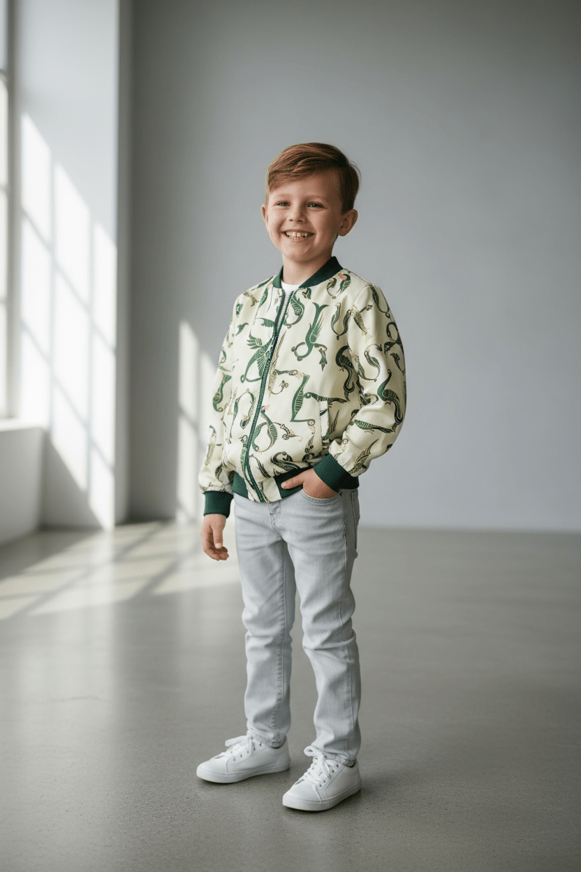 Green Trchnagir Jacket Armenian Alphabet Kids dress La Vie Bien Green Trchnagir Jacket
