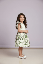 Green Trchnagir kids Dress Armenian Alphabet Kids dress La Vie Bien Green Trchnagir kids Dress