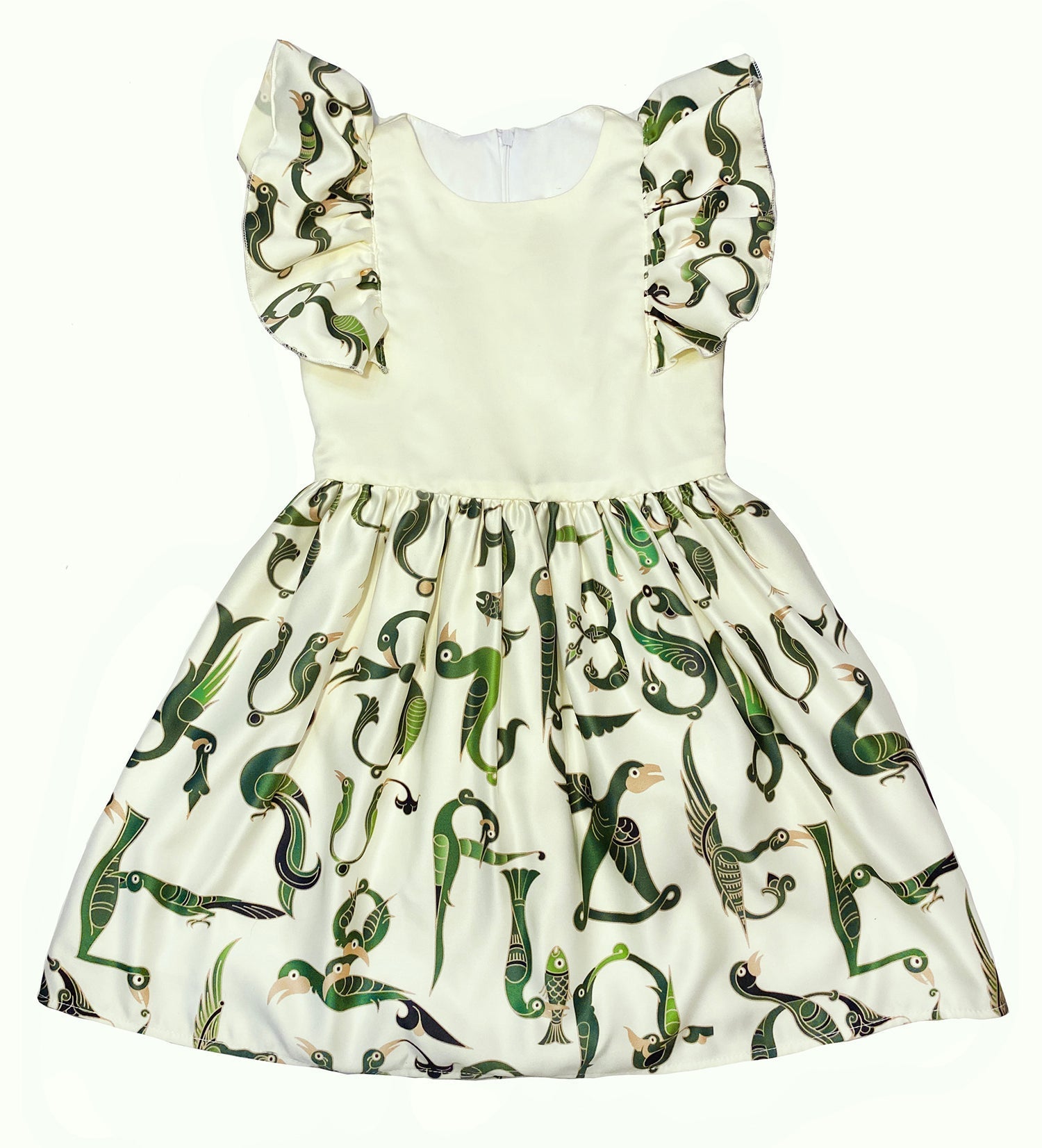 Green Trchnagir kids Dress Armenian Alphabet Kids dress La Vie Bien Green Trchnagir kids Dress