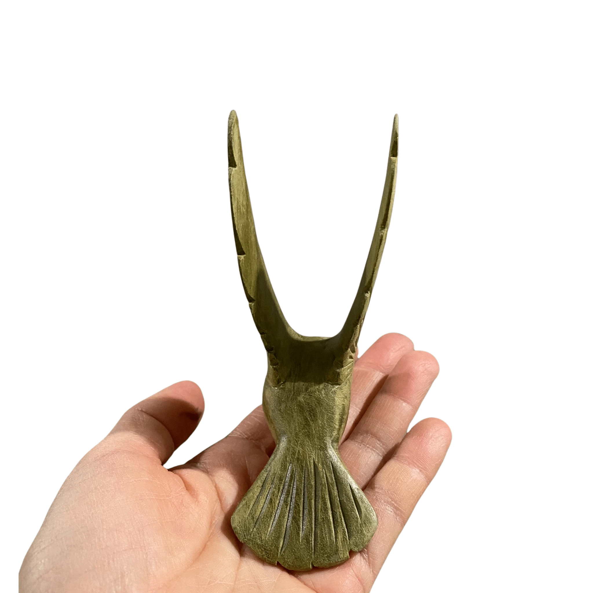 Green Wood Hummingbird Figurine Decoration by Music Frog Co