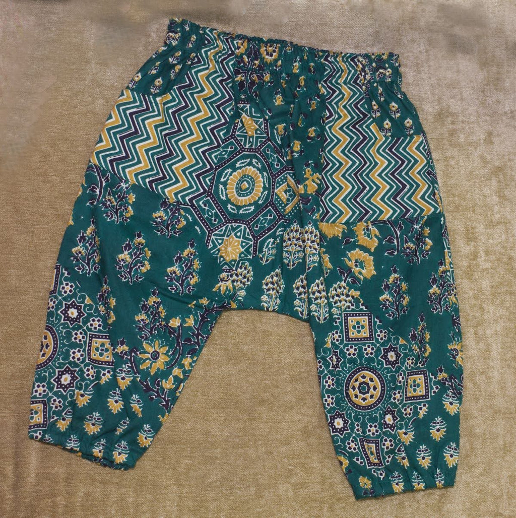 Green Zigzag Pocket Harem Pants Baby Pants La Vie Bien Green Zigzag Pocket Harem Pants