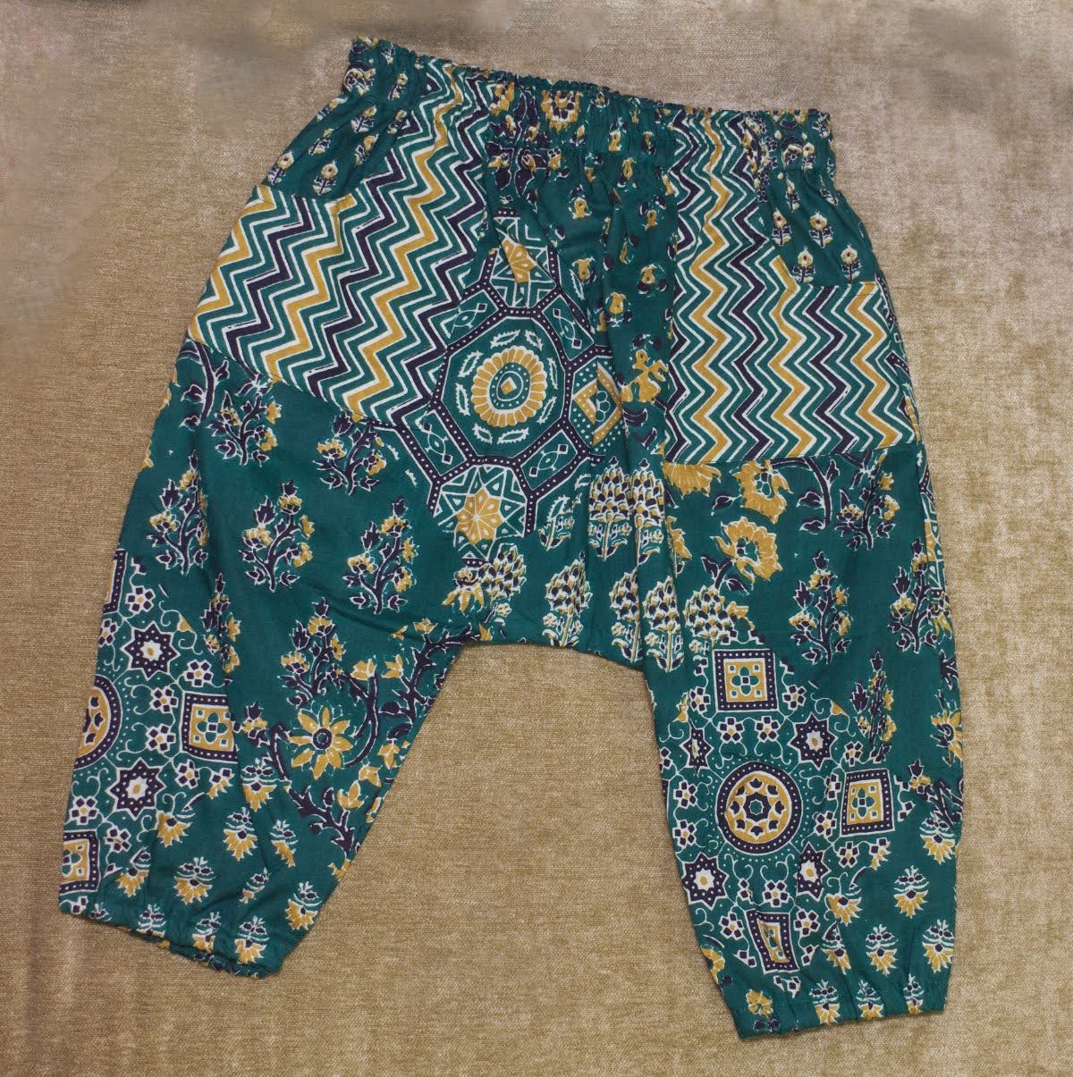 Green Zigzag Pocket Harem Pants Baby Pants La Vie Bien Green Zigzag Pocket Harem Pants