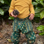 Green Zigzag Pocket Harem Pants Baby Pants La Vie Bien Green Zigzag Pocket Harem Pants