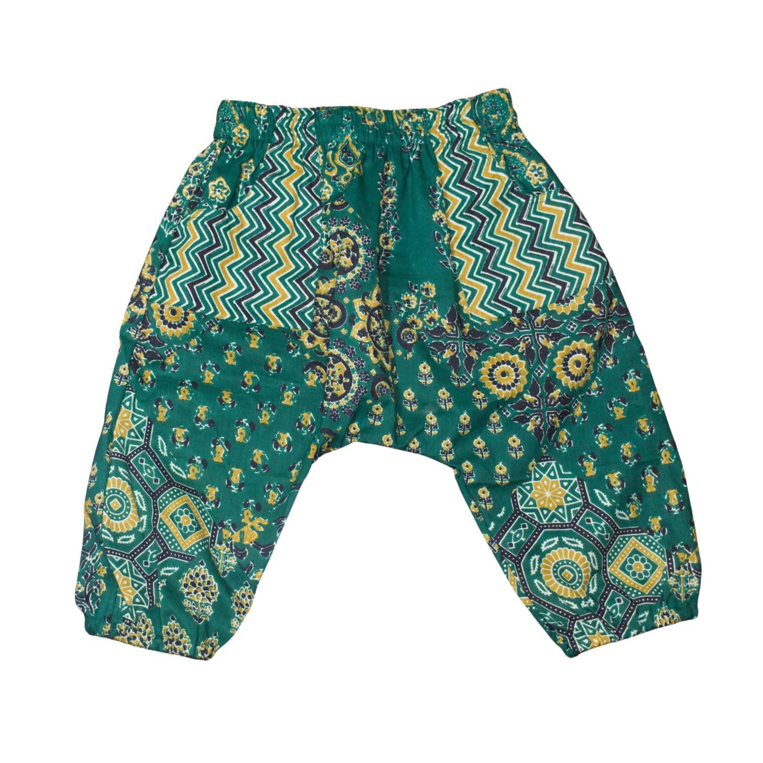 Green Zigzag Pocket Harem Pants Baby Pants La Vie Bien Green Zigzag Pocket Harem Pants
