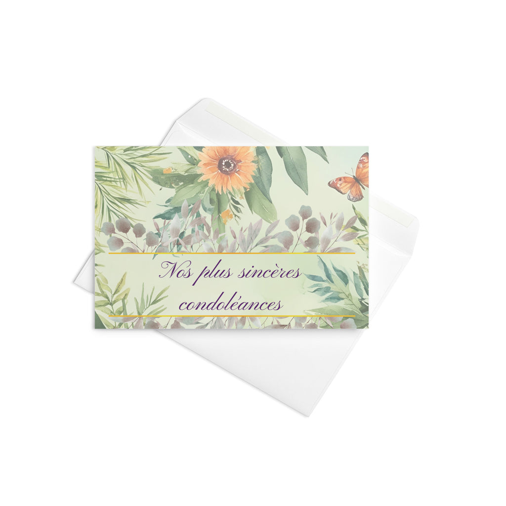 Nos plus sincères condoléances sympathy card