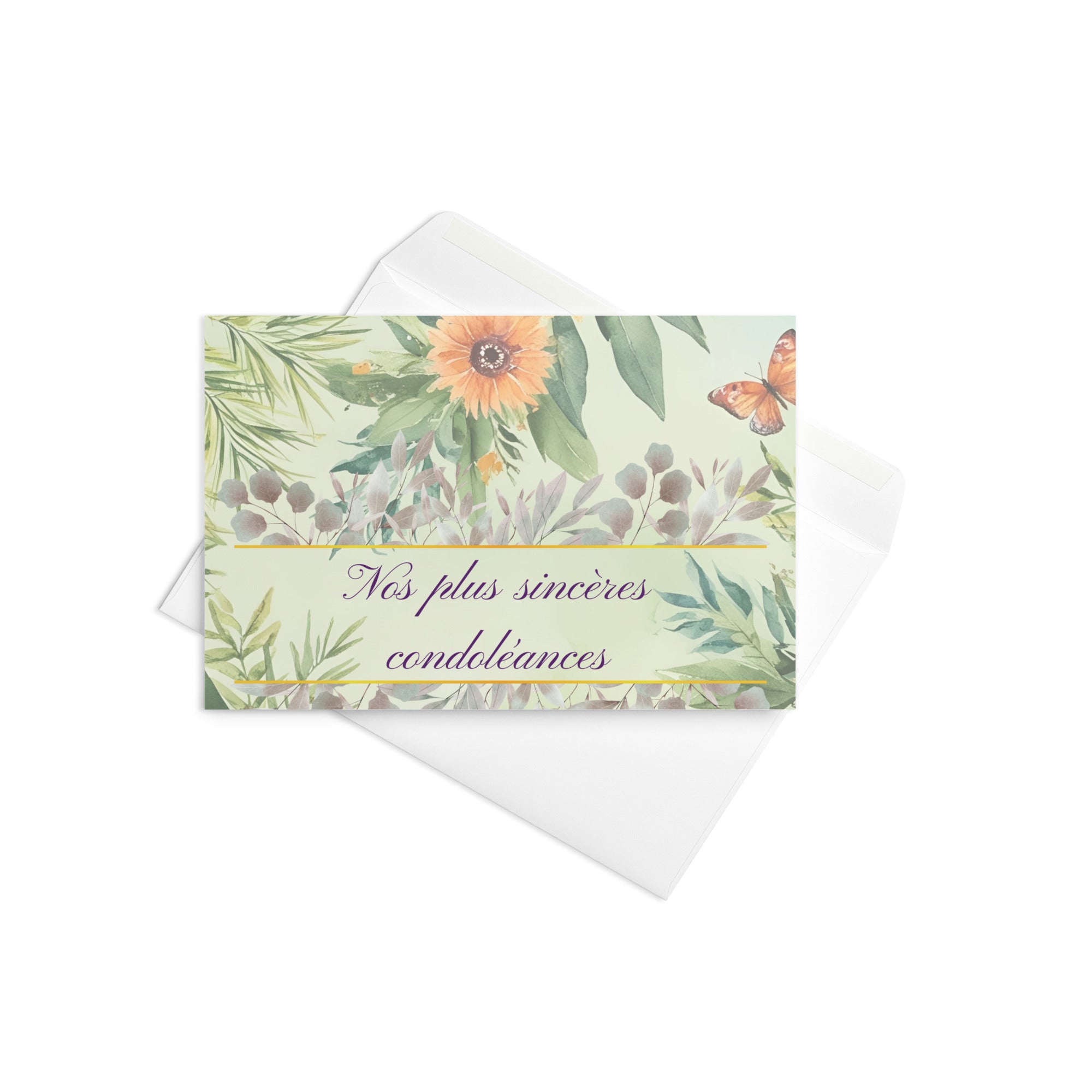 Nos plus sincères condoléances sympathy card