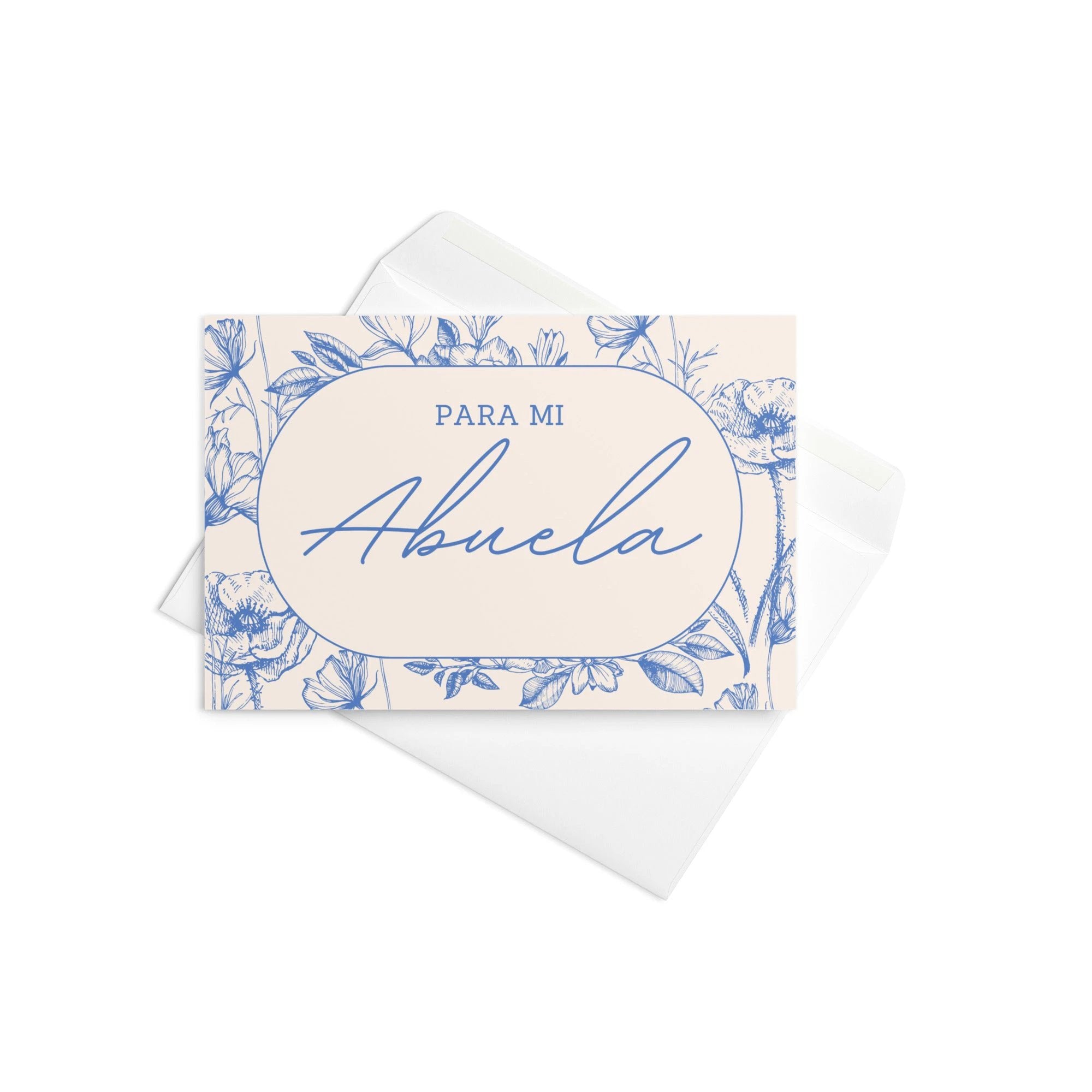 Para mi abuela Spanish Grandma birthday Greeting card, elegant floral design with envelope included by La Vie Bien