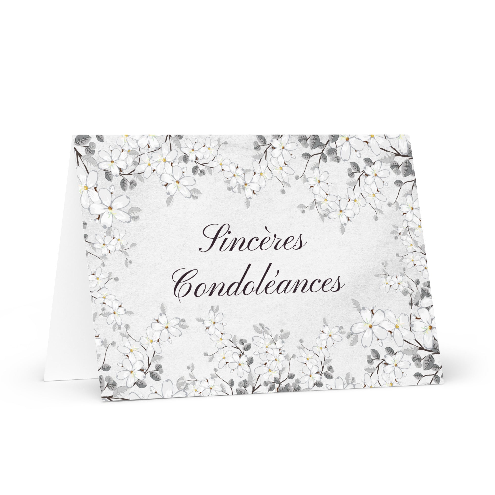 Sincères condoléances sympathy card