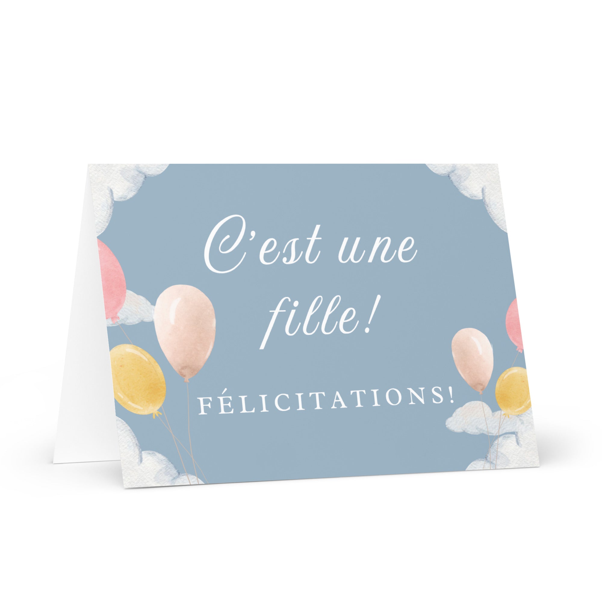 C'est une fille (It's a girl!) French Greeting card - La Vie Bien - C'est une fille - Carte de vœux