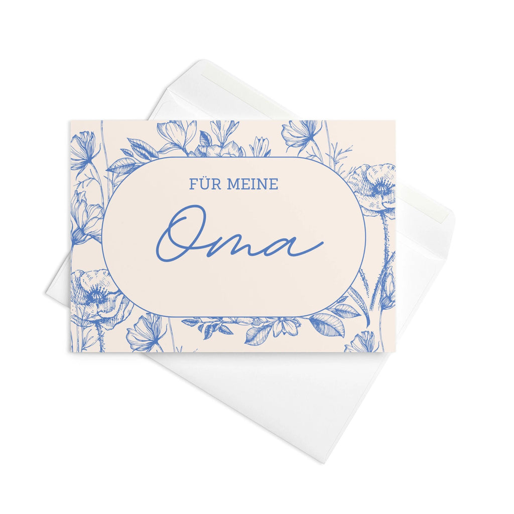 Für meine Oma German Grandmother birthday Greeting card, blank inside with envelope by La Vie Bien