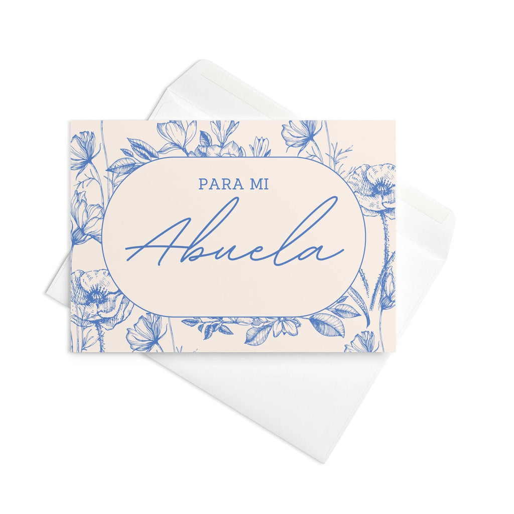 Para mi abuela Spanish Grandma birthday Greeting card, elegant floral design with envelope included by La Vie Bien