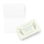 Bonne fête name day Greeting card, elegant floral design, blank inside with envelope