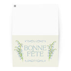 Bonne fête name day Greeting card, elegant floral design, blank inside with envelope